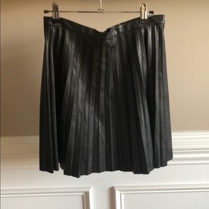 J Crew pleated faux leather mini skirt